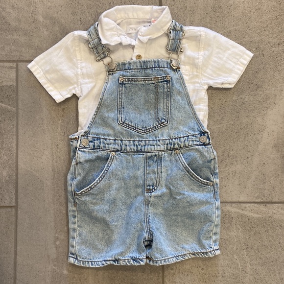 Zara Boys White Collar Tshirt, Sz 2-3 Years - Picture 6 of 6